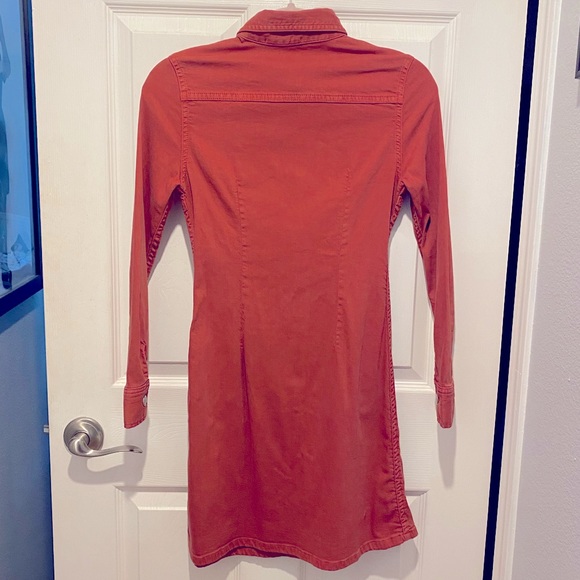 Alexa Chung for AG Adriano Goldschmied Snap Front Red Denim Shirt Dress XS - Picture 4 of 7